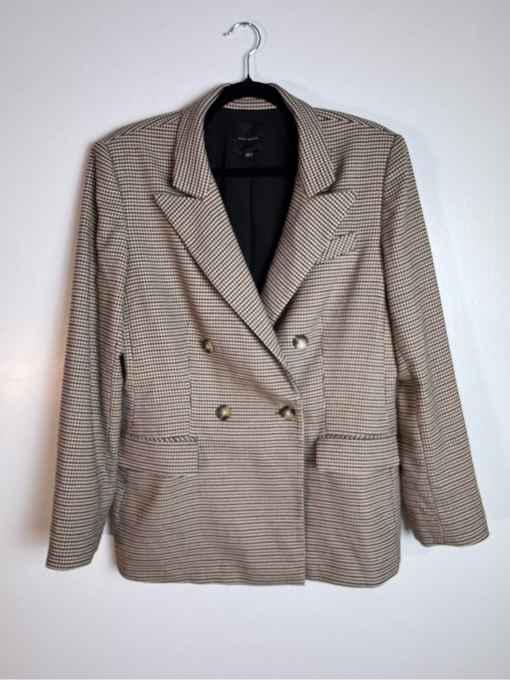 Alex Marie Double-Breasted Houndstooth Blazer - size 10